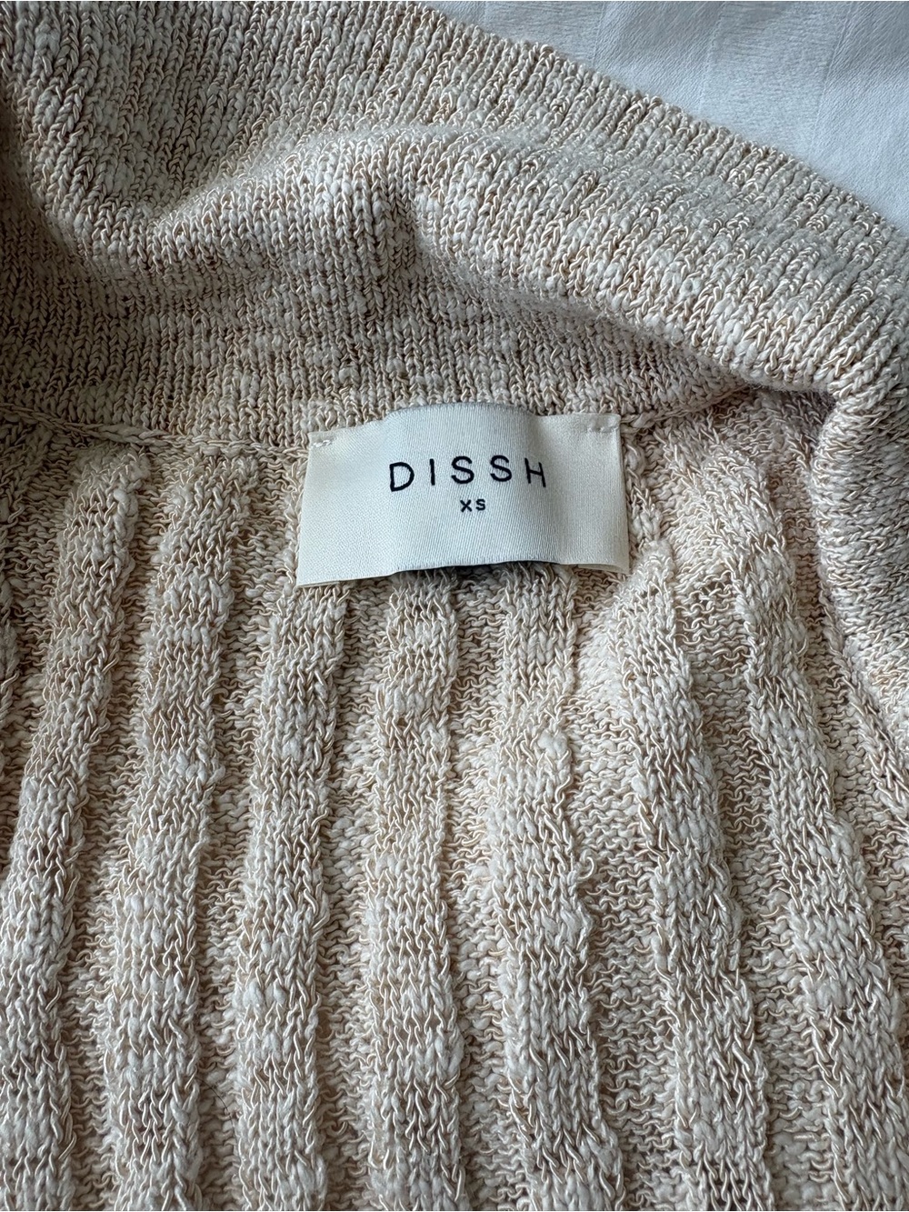 DISSH Cream Ribbed Collared Button-Up Cardigan - Picture 2 of 4